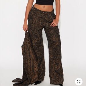 Snake Print Cargo Pants